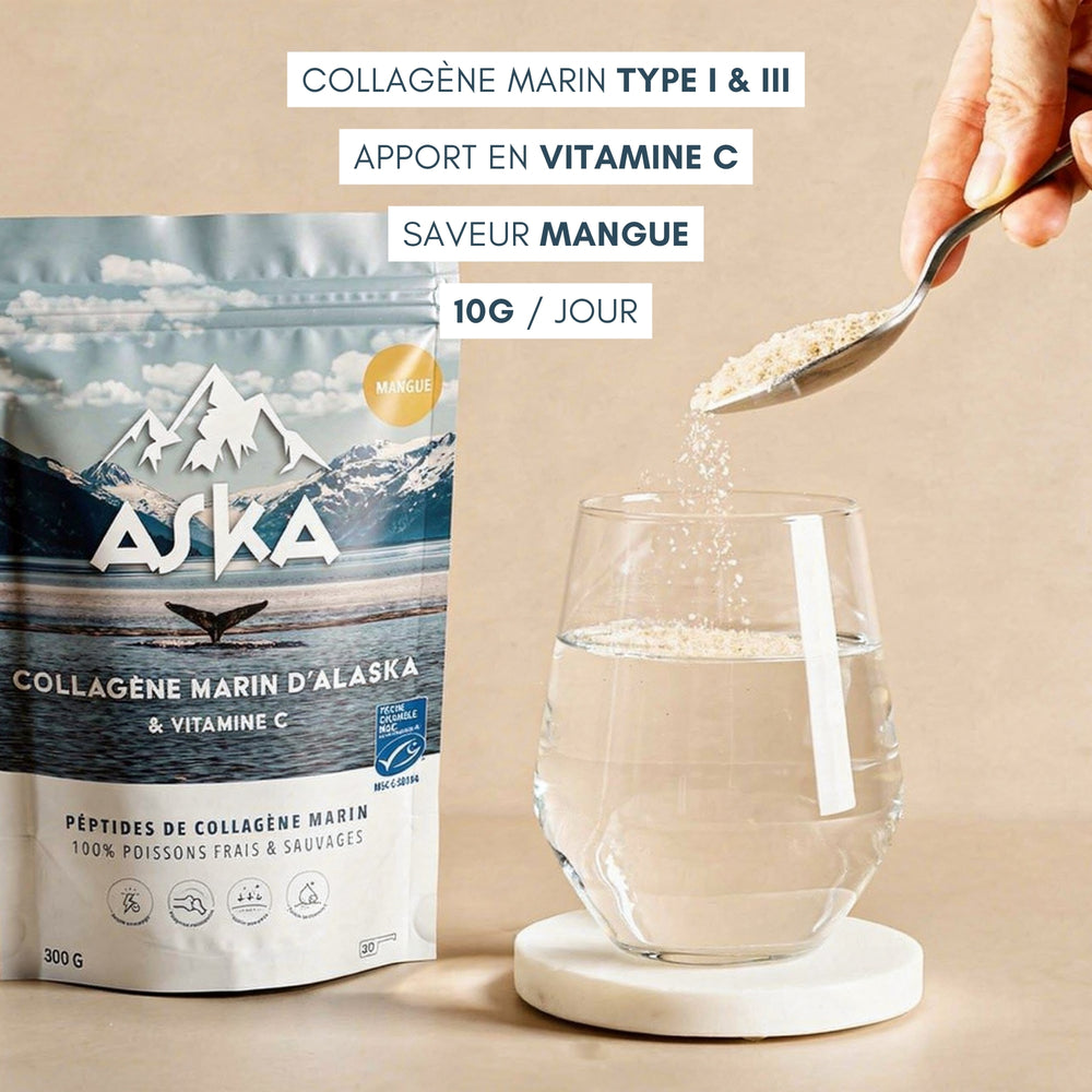 Collagène Marin d'Alaska en poudre - Mangue - ASKA Nutrition
