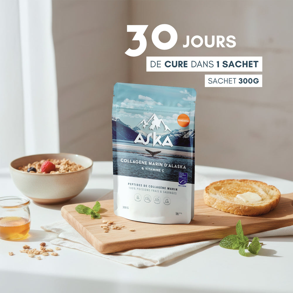 Collagène Marin d'Alaska en poudre - Mandarine - ASKA Nutrition